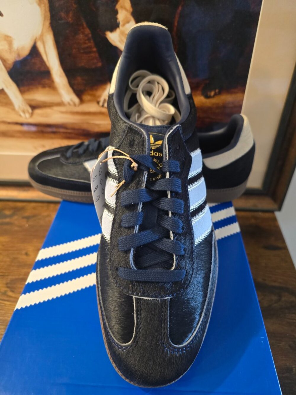Adidas Samba Pony Hair Night Indigo JS3934 Shoes Mens US Size 10 NEW - Picture 2 of 15